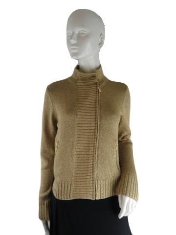 Michael Kors 90's Sweater Metallic Gold Size M SKU 000234-10