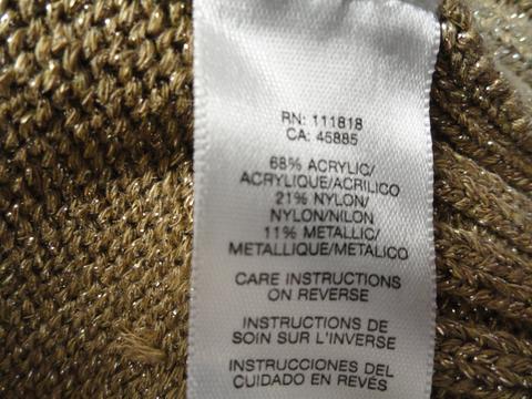 Michael Kors 90's Sweater Metallic Gold Size M SKU 000234-10