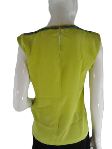 Load image into Gallery viewer, Trina Turk 80&amp;#39;s Blouse Lime Green Size P SKU 000234-13
