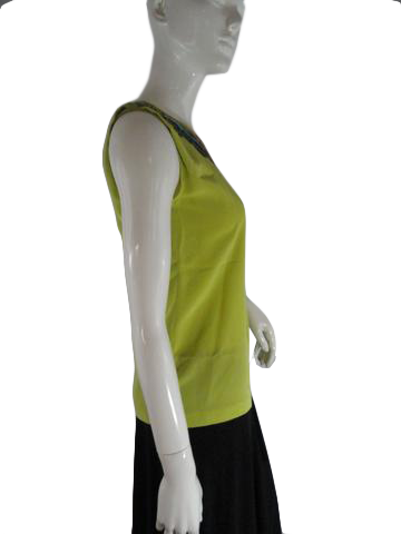 Load image into Gallery viewer, Trina Turk 80&amp;#39;s Blouse Lime Green Size P SKU 000234-13
