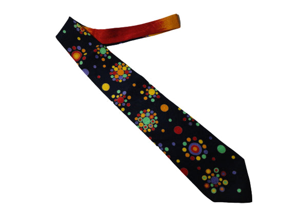 Load image into Gallery viewer, Men&amp;#39;s Gianni Versace Navy Blue Tie w/ Multiple Colors of Dots SKU 000284-3 Bg1
