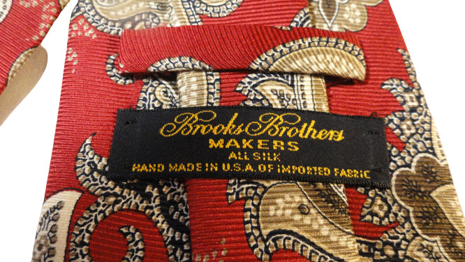 Load image into Gallery viewer, Men&amp;#39;s Brooks Brothers Tie Red Print SKU 000284-5 Bg1
