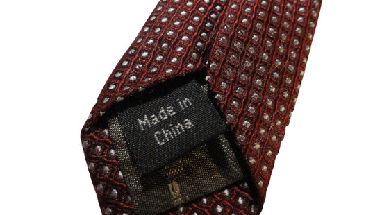 Load image into Gallery viewer, Men&amp;#39;s Calvin Klein Tie Maroon with Silver Dots SKU 000284-8 Bg1

