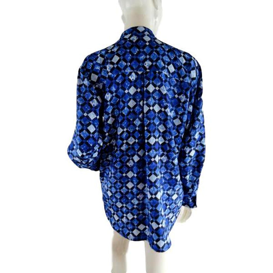 Load image into Gallery viewer, Michael Kors 90&amp;#39;s Top Blue and White Size L SKU 000235-3
