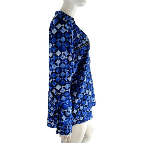 Load image into Gallery viewer, Michael Kors 90&amp;#39;s Top Blue and White Size L SKU 000235-3
