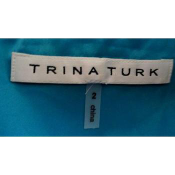 Trina Turk 80's Dress Turquoise Size 2 SKU 000238-1