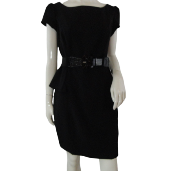 bcx dress black BCX Womens Black Textured Open Back Sleeveless Sweetheart Neckline Above The Knee Party Body Con Dress L