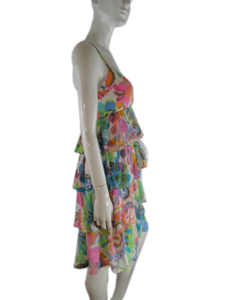 Trina Turk 80's Dress Multicolored Print Size 8 SKU 000237-9