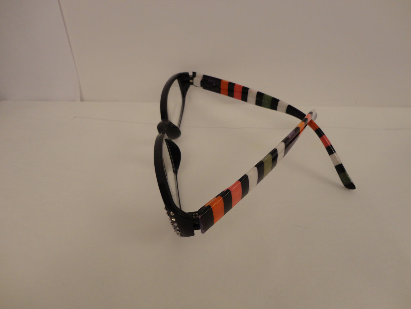Load image into Gallery viewer, Readers Black w/Multi Colored Stripes NWT SKU 125-13
