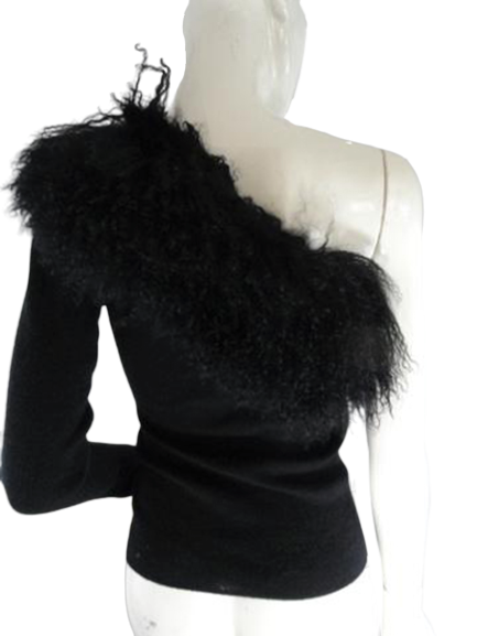 Two Girls & a Guy 90's Fur Sweater Black Size S SKU 000239-8