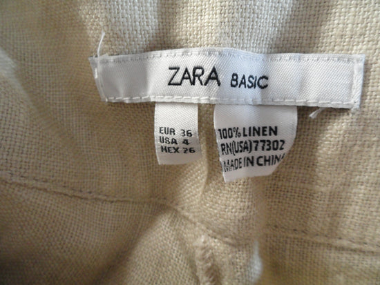 Zara Woman Black Capri Length Pants with Metal Stud Waist Band
