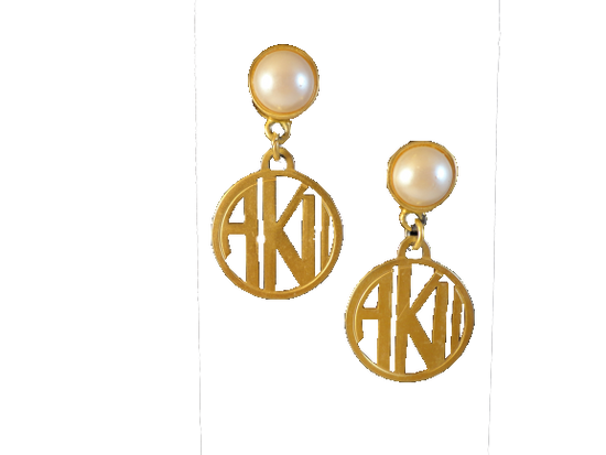Anne Klein II Earrings Pearl & Initials Posts SKU 000304-5