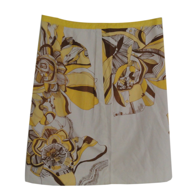 Ann Taylor Loft Skirt Cream Print Size 2P SKU 000246-3