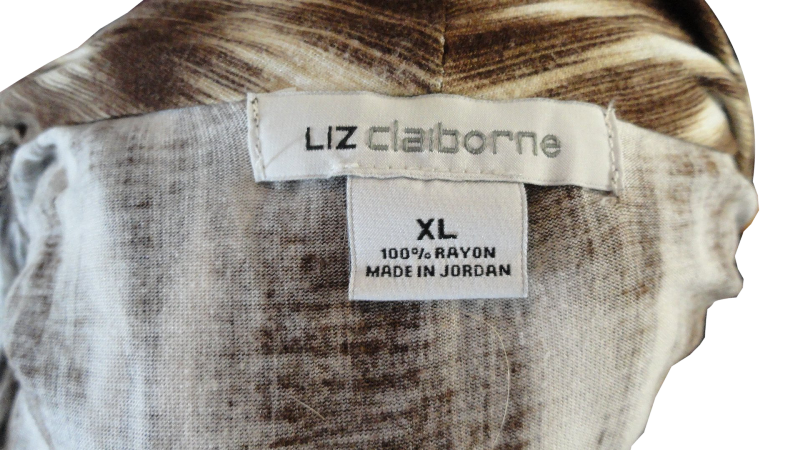 Liz Claiborne Top Brown & Cream Size XL (SKU 000268-3)