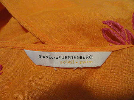 Diane von Furstenberg Orange/Hot Pink Swim Suit Cover SKU 000238-6
