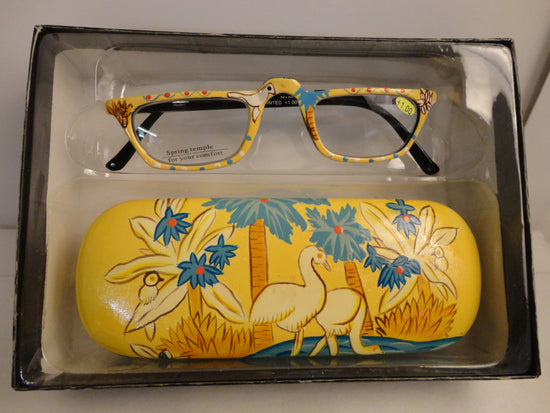 Readers Hand Painted Palm Trees & Swans NWT/In Box SKU 100-20