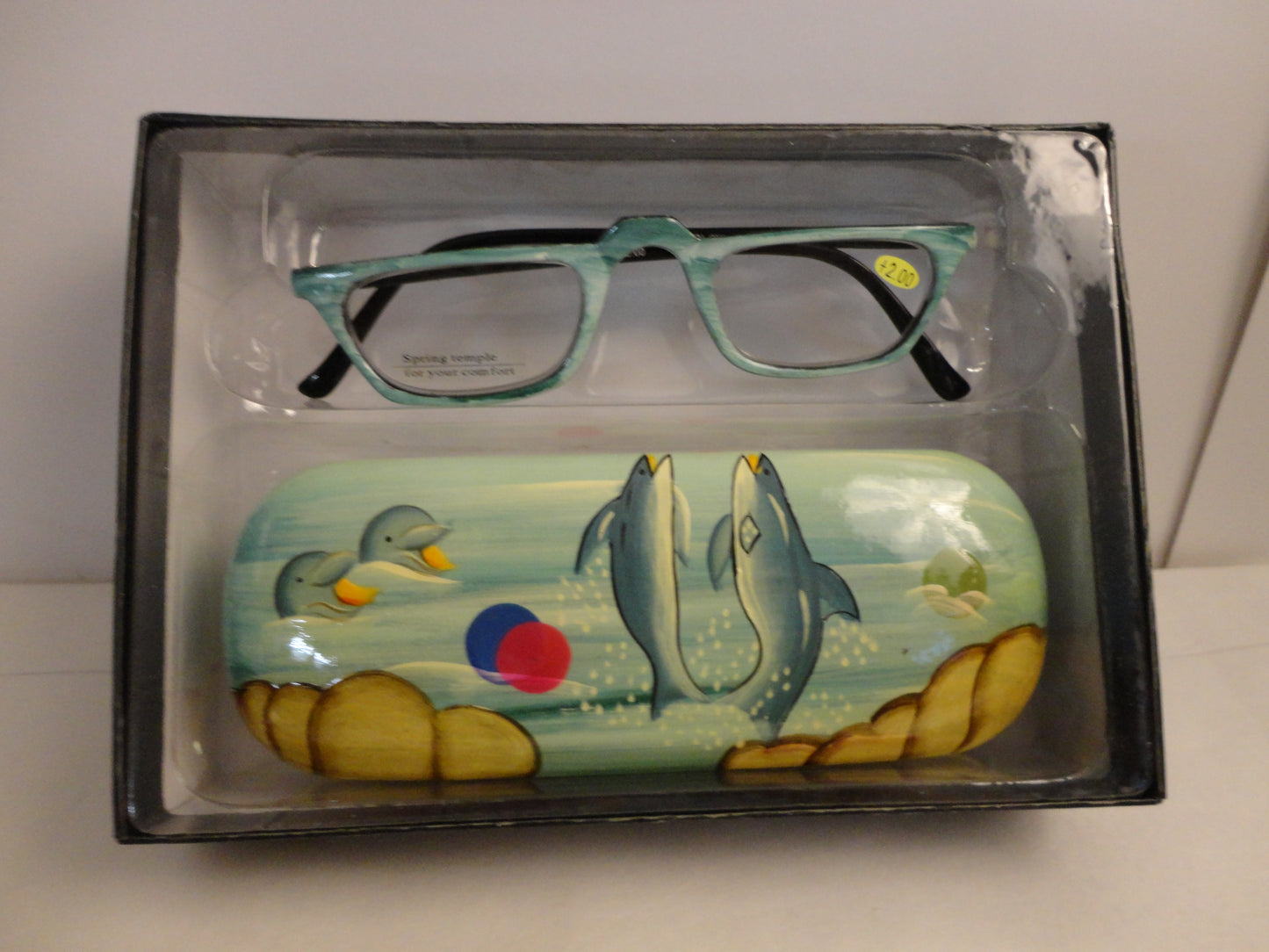 Readers Hand Painted Dolphins NWT/In Box SKU 200-34