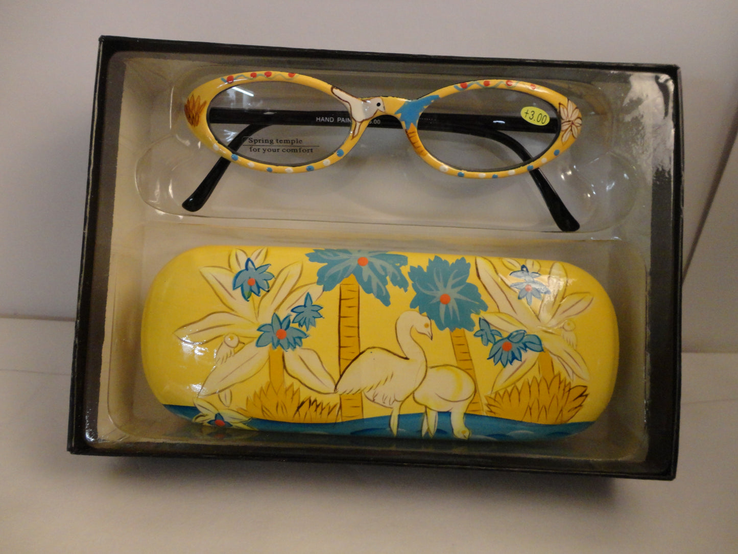 Readers Hand Painted Palm Trees & Swans NWT/In Box SKU 300-10
