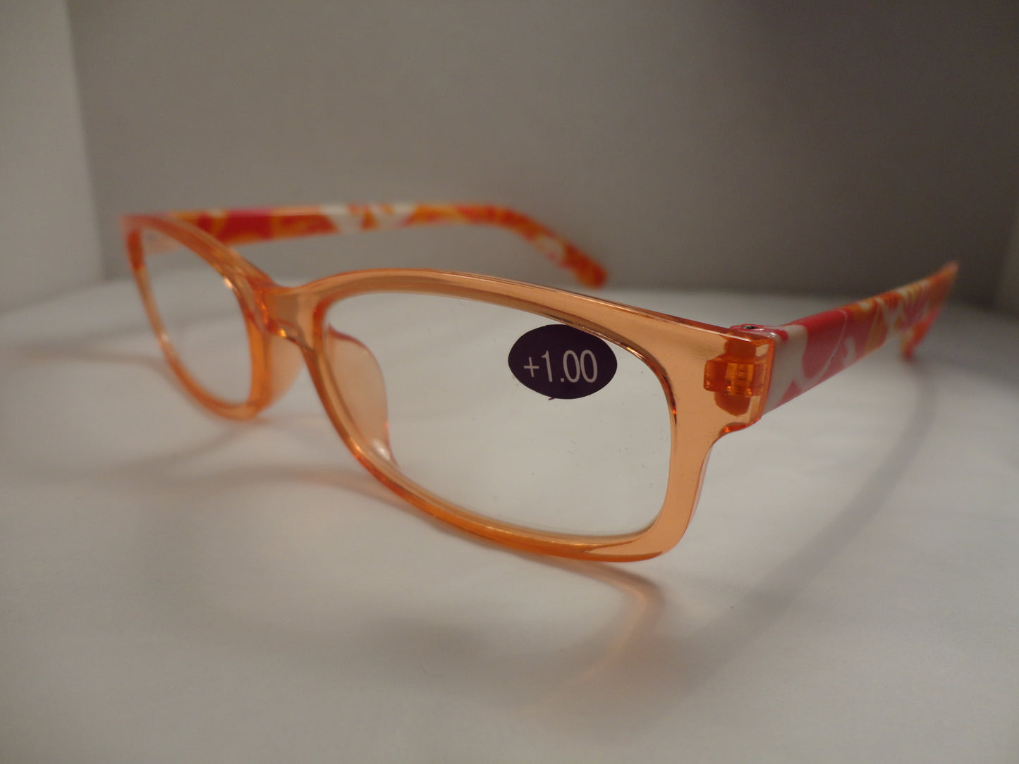 Readers Tangerine with floral print on Stems (NWT) SKU 100-3