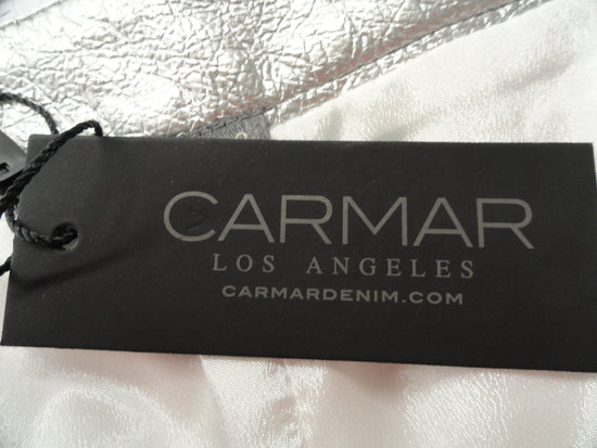 Carmar Shorts Vegan Leather Silver Sz 12 NWT SKU 000086