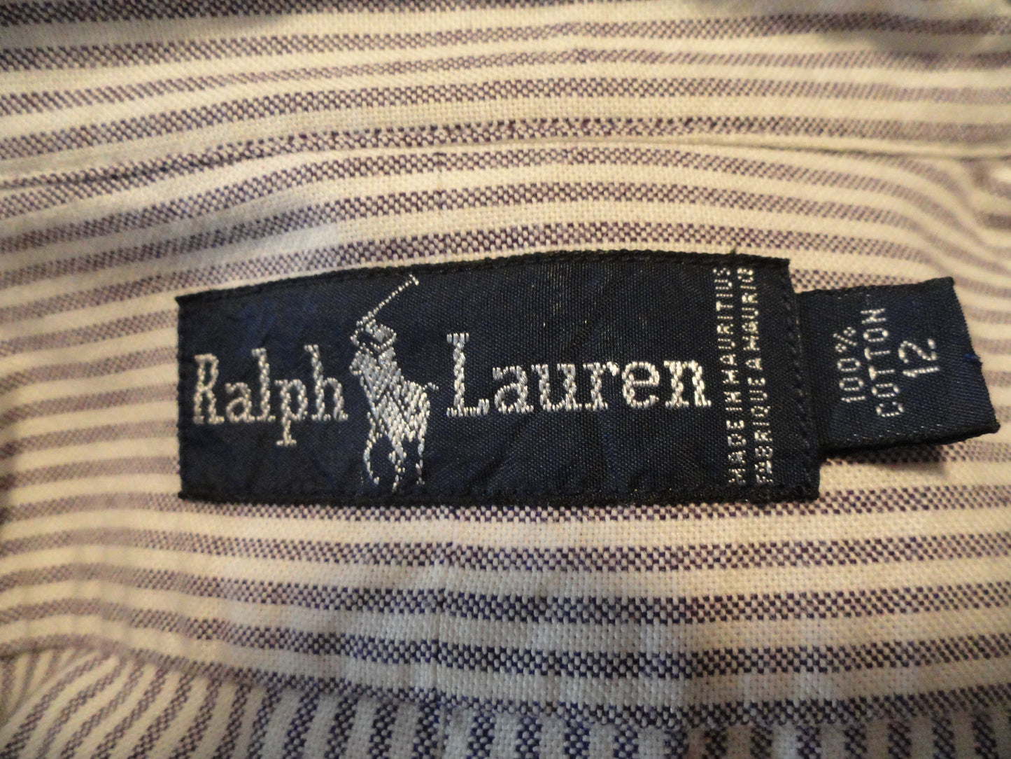 Ralph Lauren 70's Shirt Blue/White Size 12 (Blue) SKU 000207
