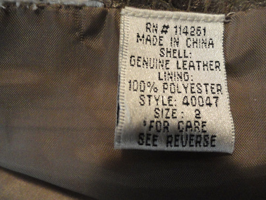 Leather Skirt Gold Size 2 (SKU 000019)