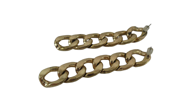 Earrings Costume Gold Chain Pierced (SKU 004000-2)