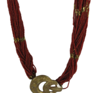 Necklace Brass and Coral (SKU 004000-10)