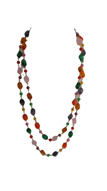 Necklace Multi Colored Stones and Beads (SKU 004001-5)