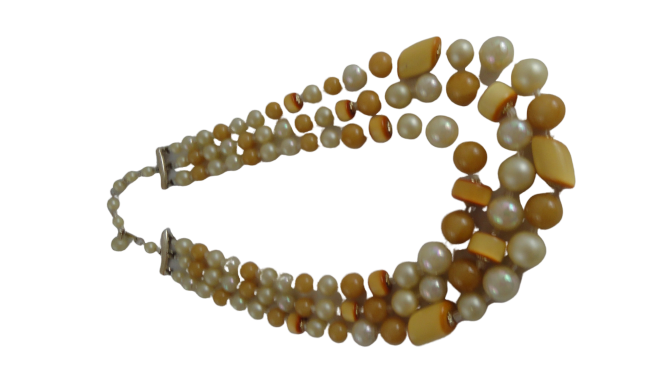 Necklace 3 Strand Multi Colored Beads (SKU 004001-6)