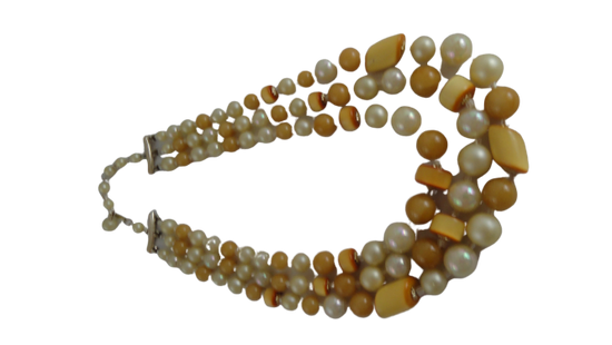 Necklace 3 Strand Multi Colored Beads (SKU 004001-6)