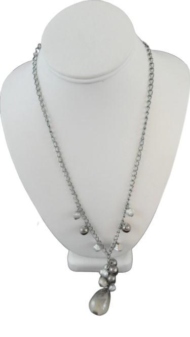 Necklace Silver Chain with Silver Beads (SKU 004001-12)