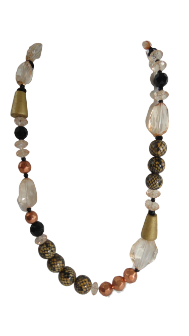Necklace Crystals and Wood Beads (SKU 004001-16)