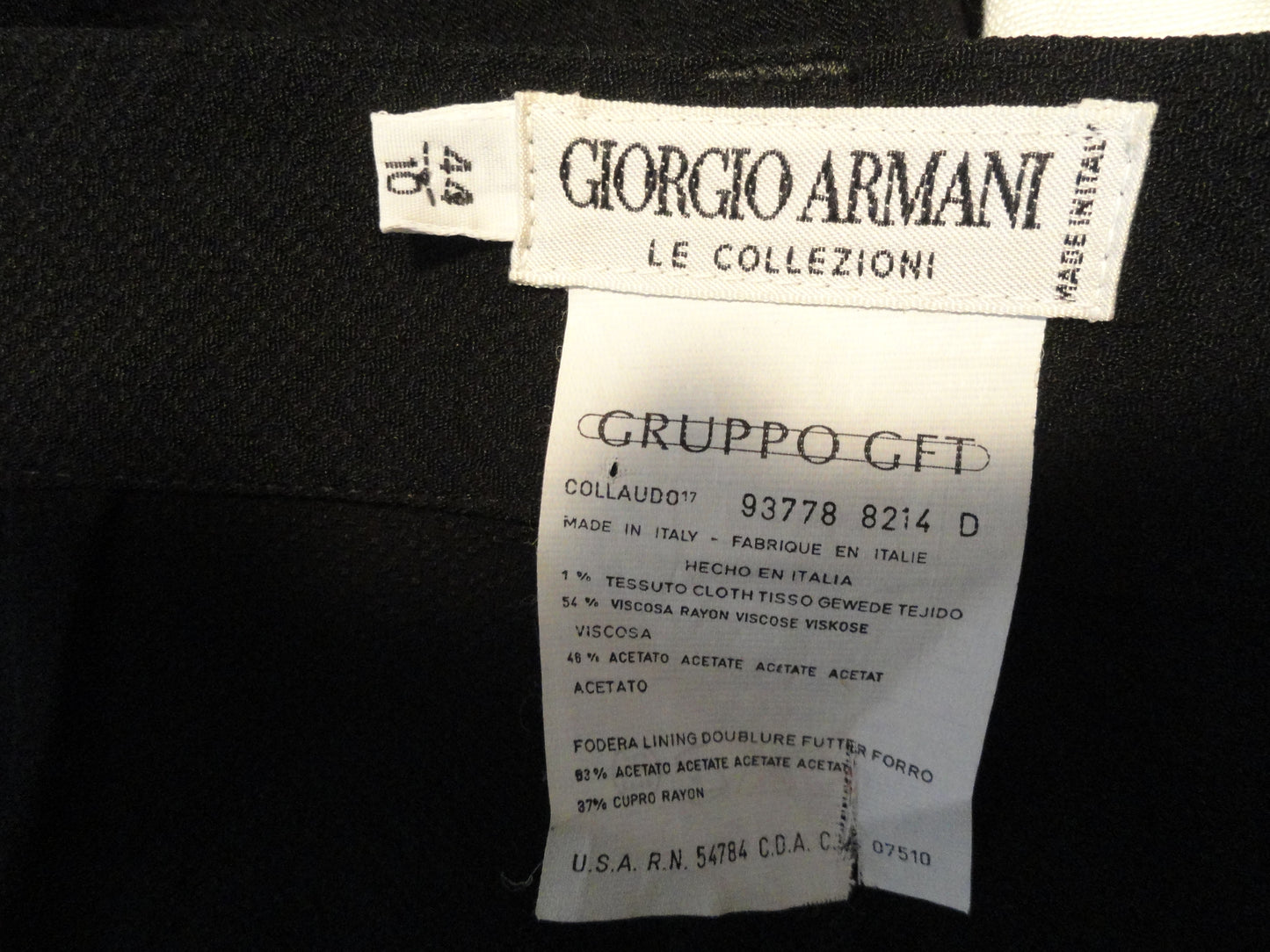 Giorgio Armani 70's Pants Black Size 10 (SKU 000265-7)