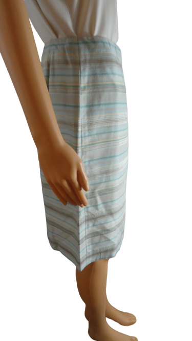 Ann Taylor Teal Striped Skirt Size 6P (SKU 000005)