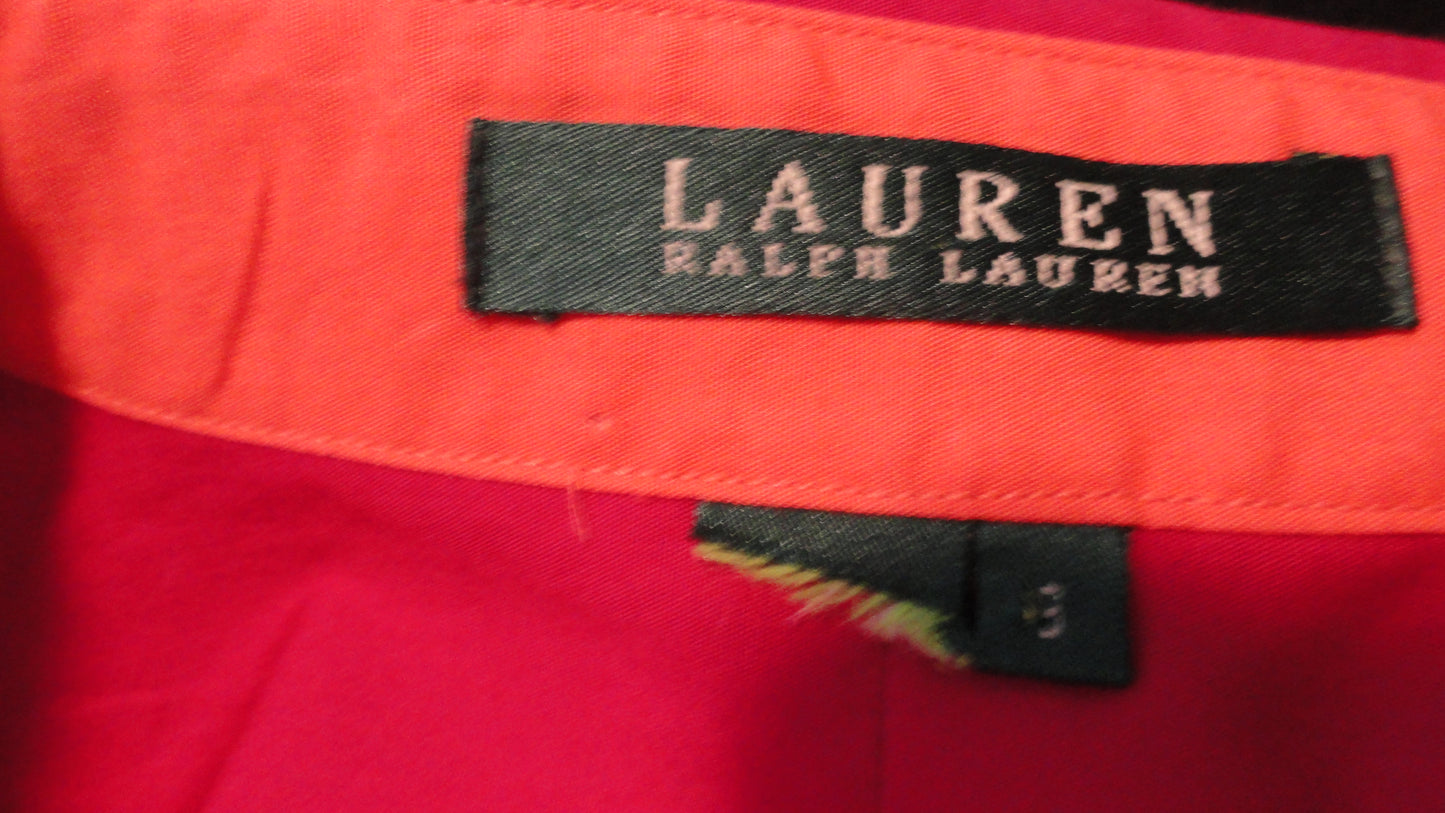 Ralph Lauren Shirt Hot Pink & Orange Sz S (G) (SKU 000266-1)