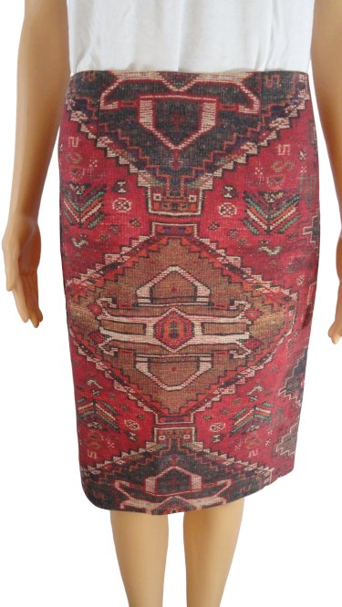 Tory Burch Aztec Print Pencil Skirt Size 2 (SKU 000266-5)