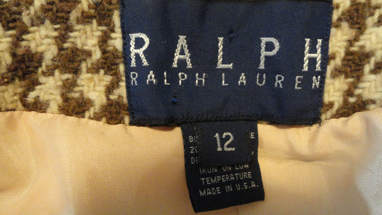 Ralph (Blue Label) Lauren 80's Brown Herringbone Blazer Size 12 (SKU 000266-6)