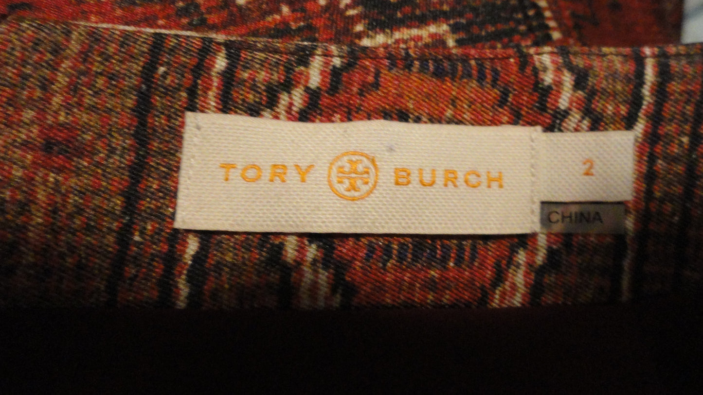 Tory Burch Aztec Print Pencil Skirt Size 2 (SKU 000266-5)