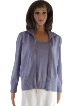 St. John Sweater Zip Up Size S Lavender SKU 000267-6
