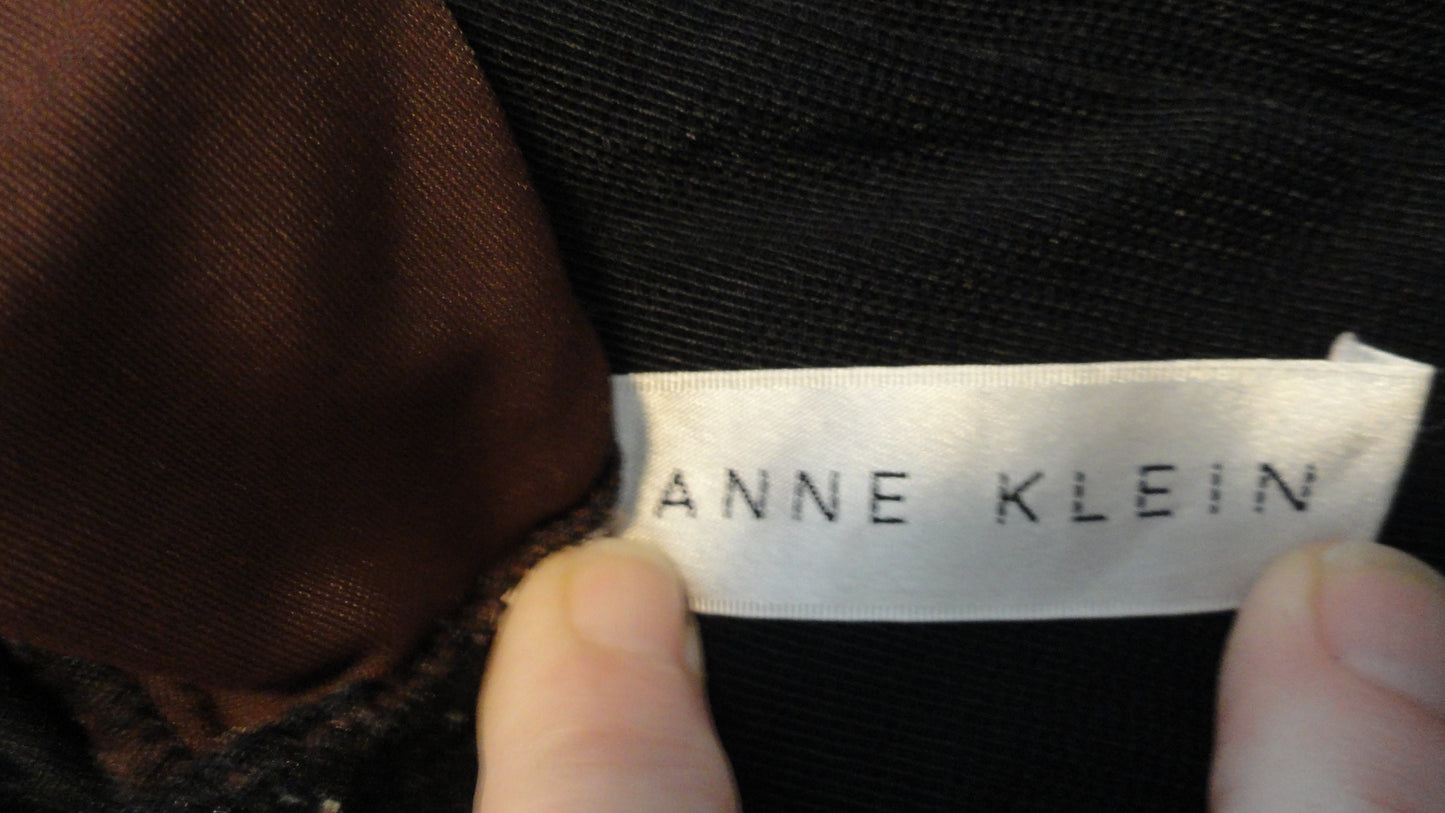 Anne Klein 60's 1 PC Bathing Suit Black & Brown Size 14 SKU 000118-19