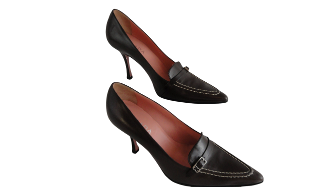 Escada Shoes Brown Leather High Heels Size 36 1/2 SKU 000192-8