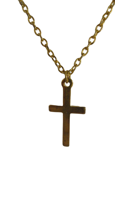 Necklace Cross Gold Tone (SKU 004001-40)