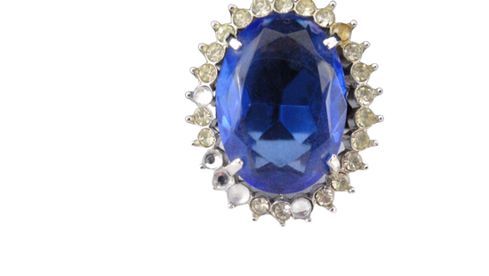 Pendant Blue with Clear Crystals (SKU 004001-43)