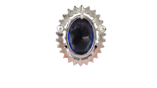 Pendant Blue with Clear Crystals (SKU 004001-43)