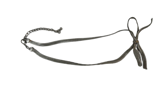 Necklace Herringbone Bowtie Silver (SKU 004001-23)