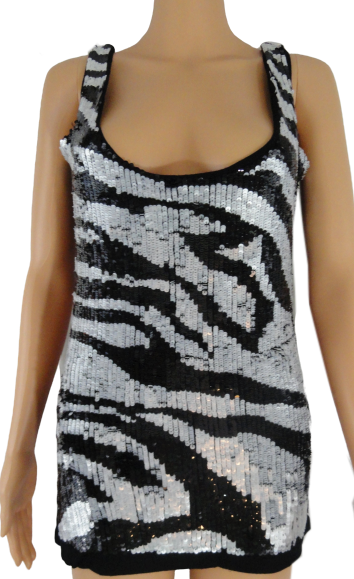 Zara sequin top top silver