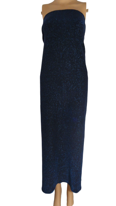 Dress Strapless Black with Royal Blue Glitter SKU 000064