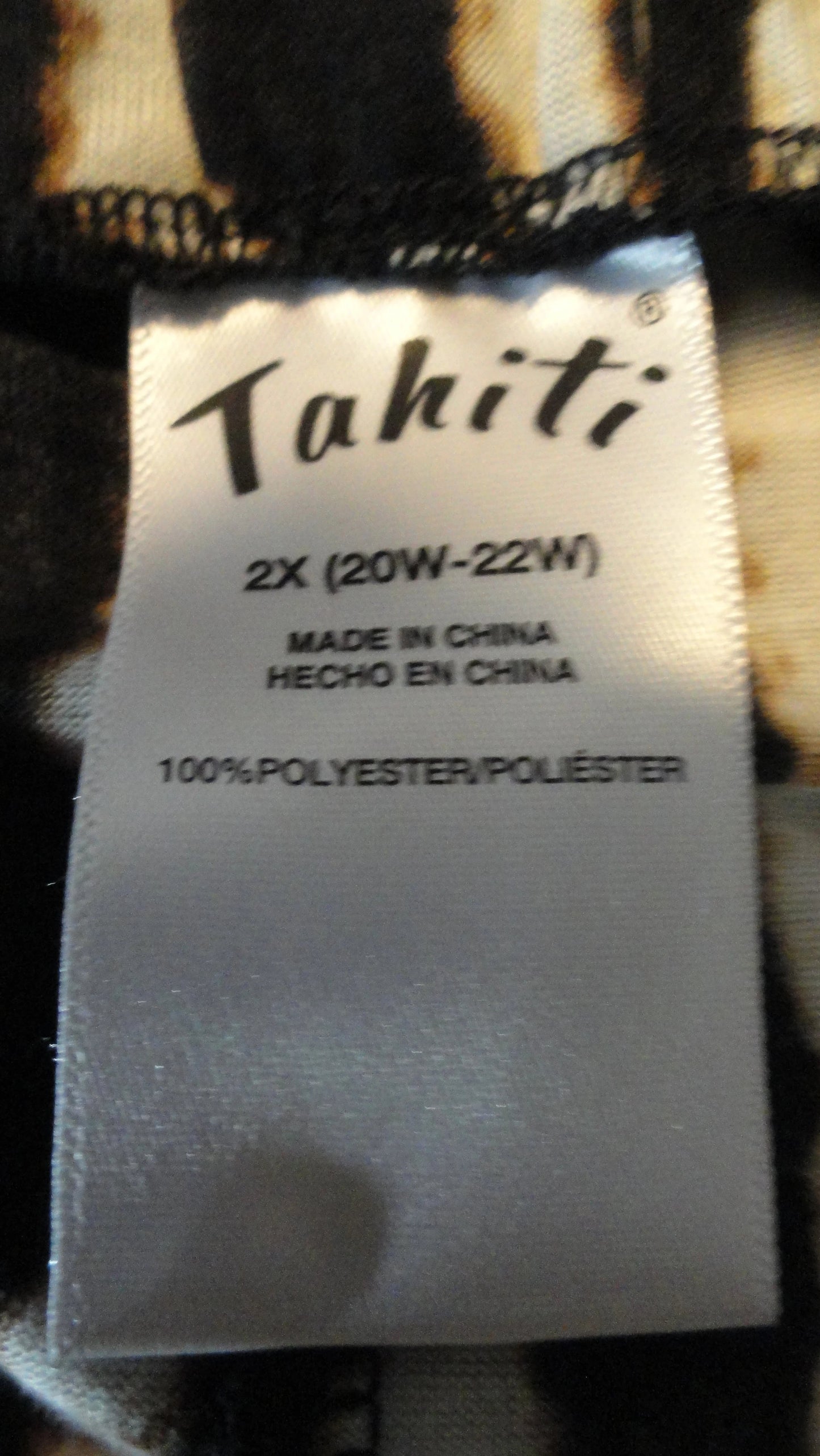 Tahiti Dress Brown and Cream Striped Size 2X (20W-22) SKU 000062