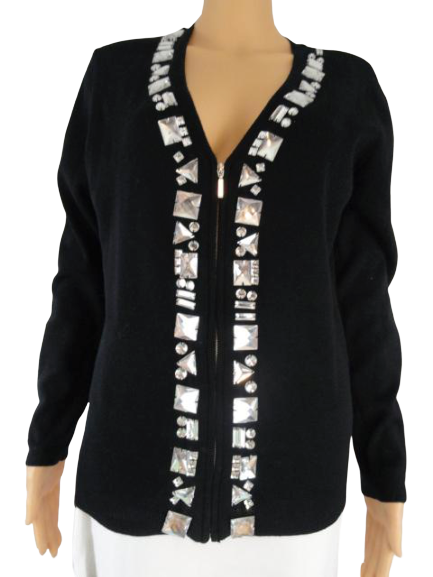 Cyrus 2000 Zip up Sweater Black Size XL NWT (SKU 000024)